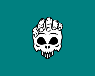 Skull hand logo