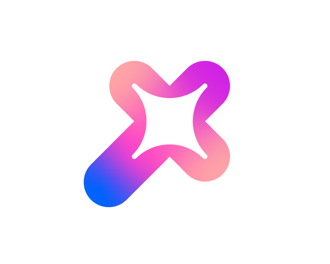 letter X Star logo design