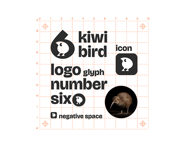 Kiwi Bird Number Six Exclusive Logo Design for Sal