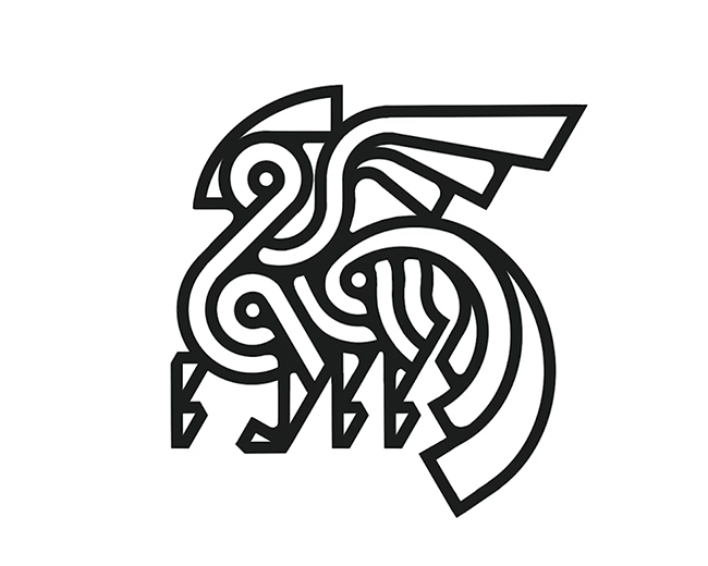 Mythical bird dragon logomark