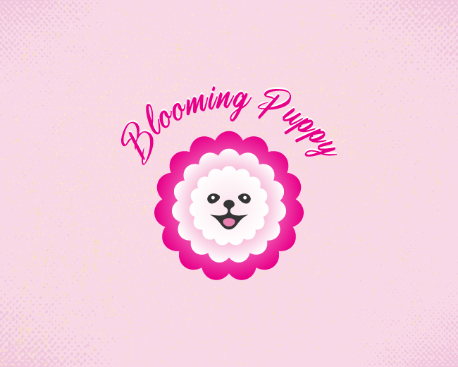 Cute Blooming Puppy Logo