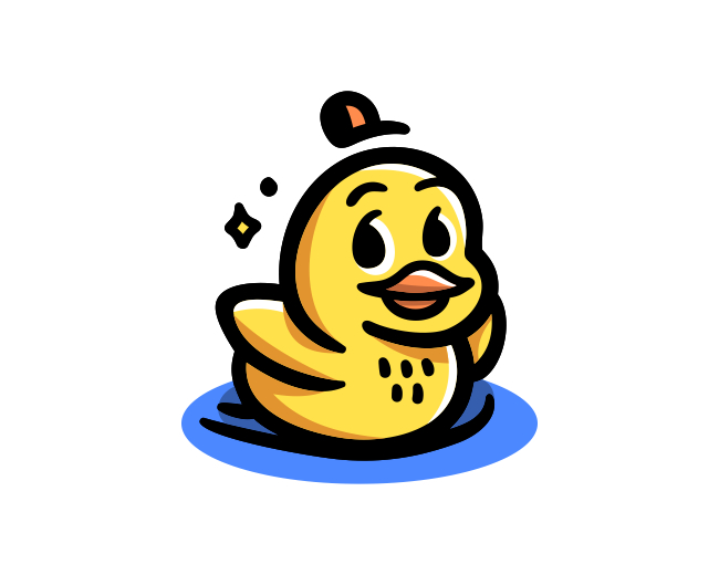 Cute Baby Duck Mascot Logo