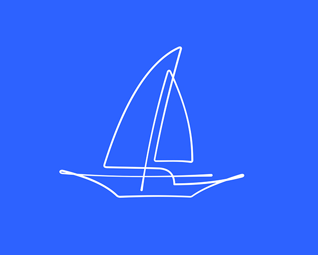 One Line Yacht 📌 Logo for Sale