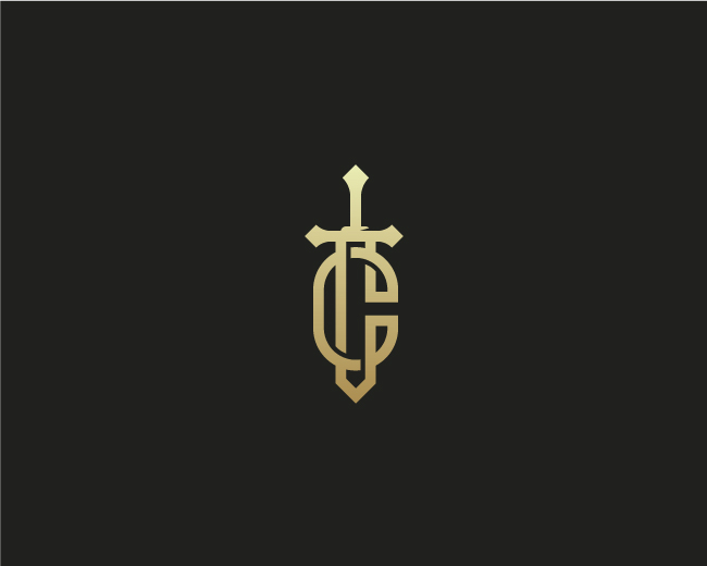 Letter C Sword Logo