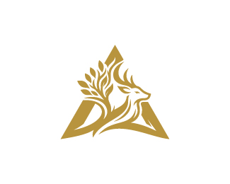 Letter A Deer Tree Logo