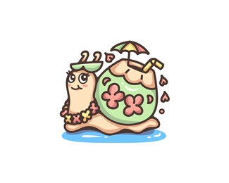 Coconut Travel Snail Logo