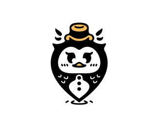Cute Pin Bird Logo