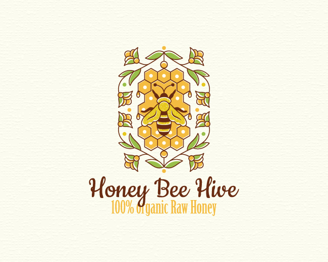 Honey Bee Hive Logo