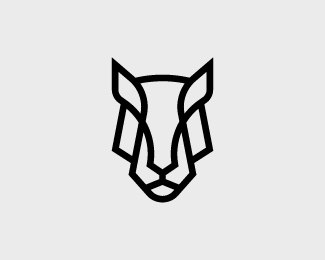 Stylish Monoline Panther Logo