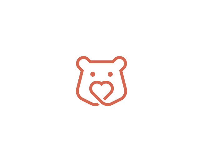 Simple Bear Heart Logo