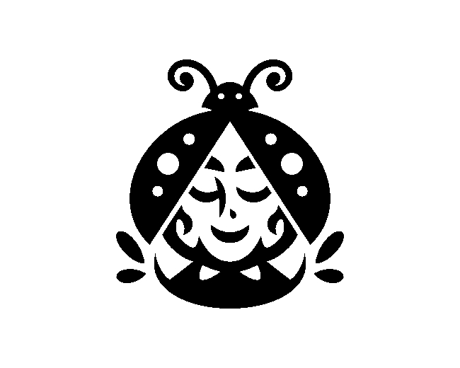 Ladybug Face Female Head Monochrome Logo is a woma