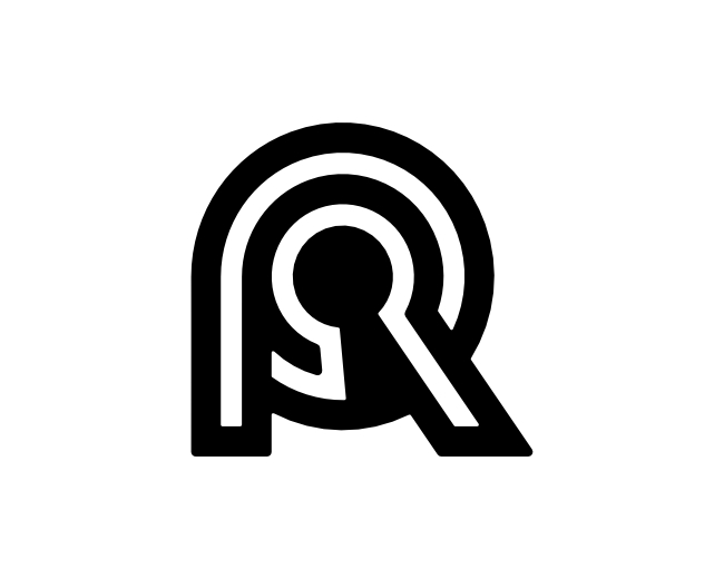 Letter R Keyhole House Monogram Logo