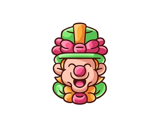 Cute Clown Balloon Logo