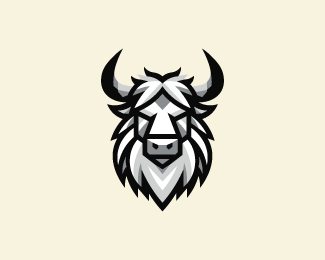 Strong Bison Head Logo Financial Bull Logo