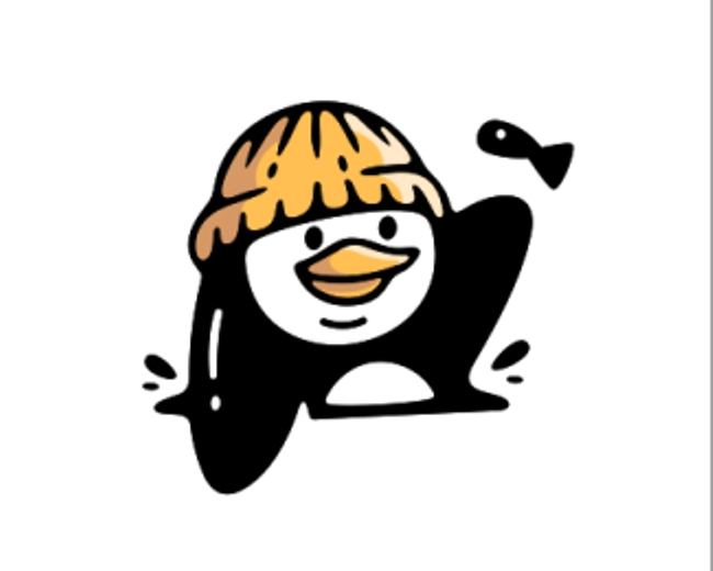 Winter Fish Penguin Logo