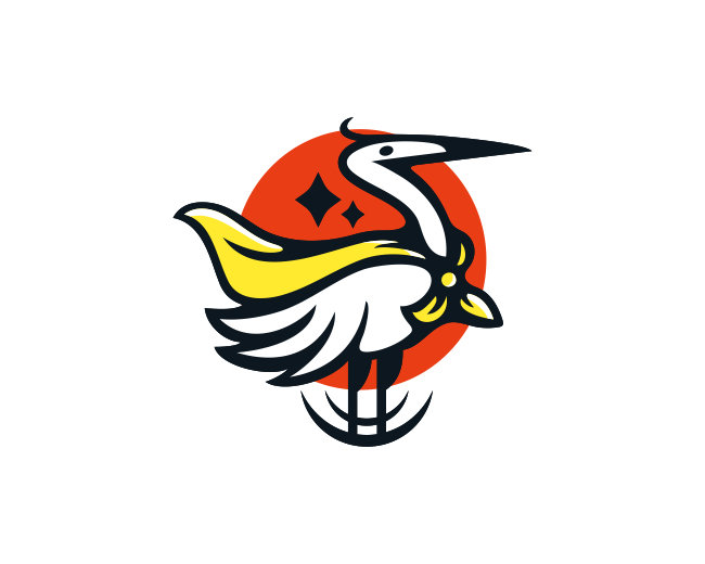 Bird Heron Hero Sunset Logo