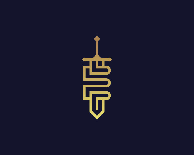 Letter E Sword Logo