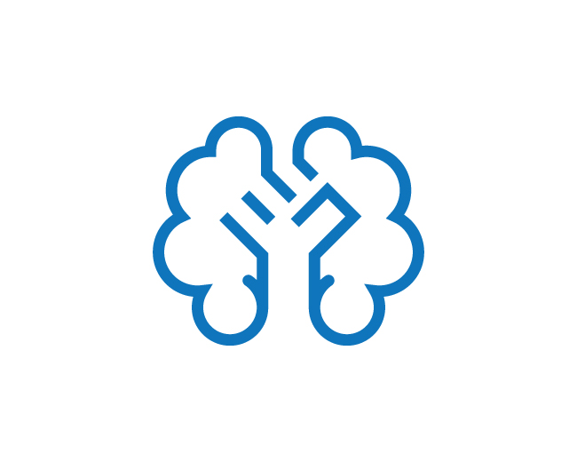 Modern Iconic Bold Fist Strong Brain Logo