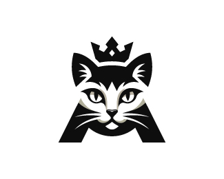 Letter A Cat Crown Logo
