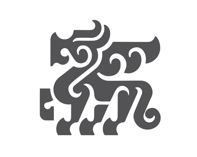 Mythical dragon creature logo