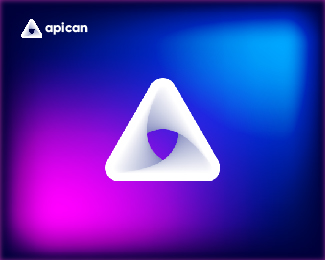 Apican logo design | A letter with a triangle.