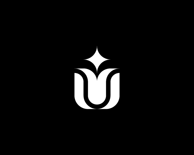 Tulip & Star Letter U Monogram