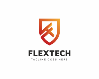 Flextech - Shield F Letter Logo
