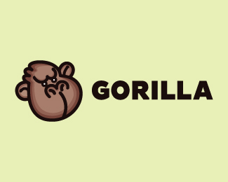 Angry Gorilla Mascot Cartoon Logo Design