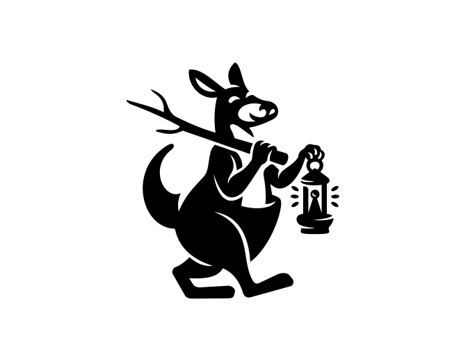 Kangaroo Lantern Branch Character Logo