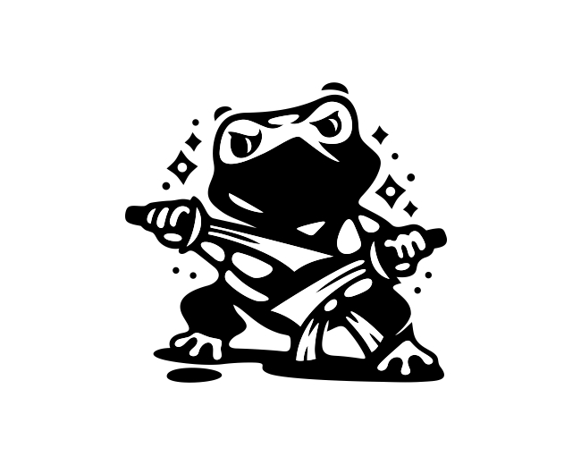 Frog Ninja Sword Logo