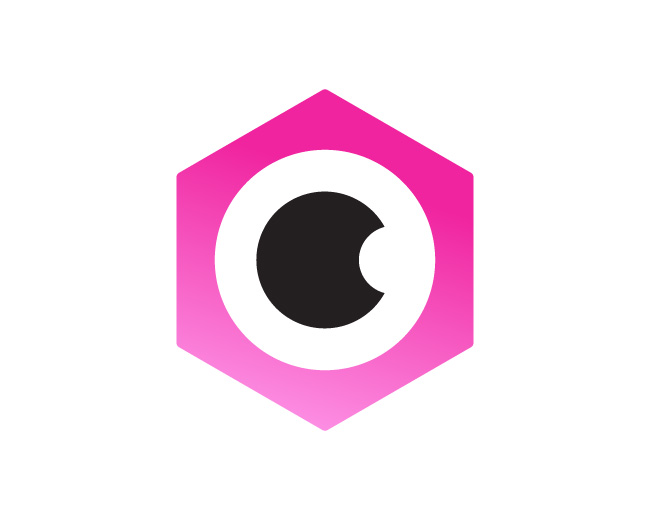 Modern Eye Logo – Bold Gradient Hexagon Design