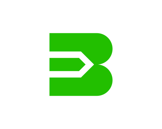 Modern B Logo with Arrow Symbol // For Sale