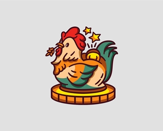 Cute Accounting Rooster Logo