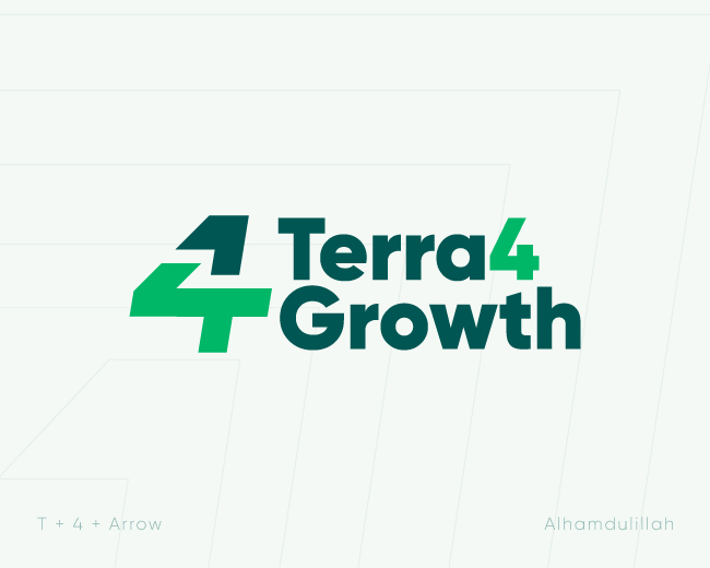 Terra4Growth - Letter Logo Design, Number Logo