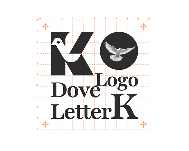 Letter K Dove Exclusive Logo Design for Sale by An