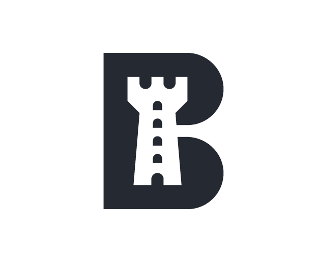 simple B castle logo