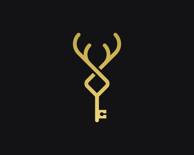 elegant minimal deer key logo