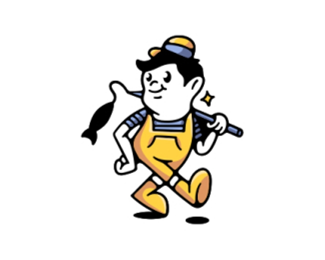 Fishing Cartoon Mascot Logo