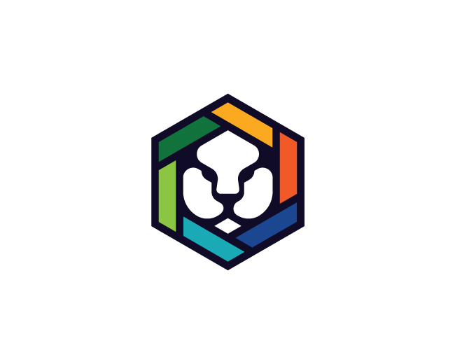 Digital Hexagon Lion Logo