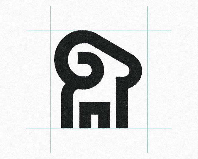 Minimal Bighorn Sheep Animal logomark design