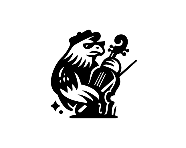 Eagle Violin Mascot Music Logo