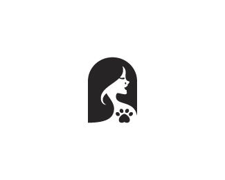 Girl With Cat Paw Logo