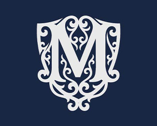 Ornate Shield Letter M