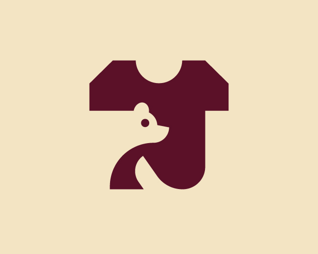 Modern Negative Space Bear Tshirt Logo