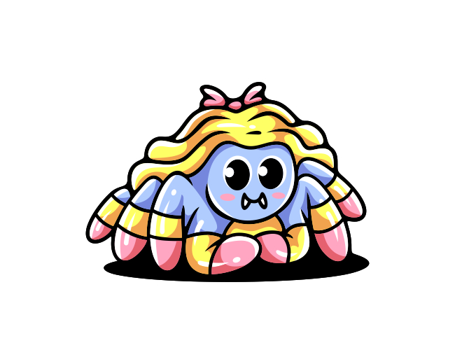 Spider Pill Cute Character Logo