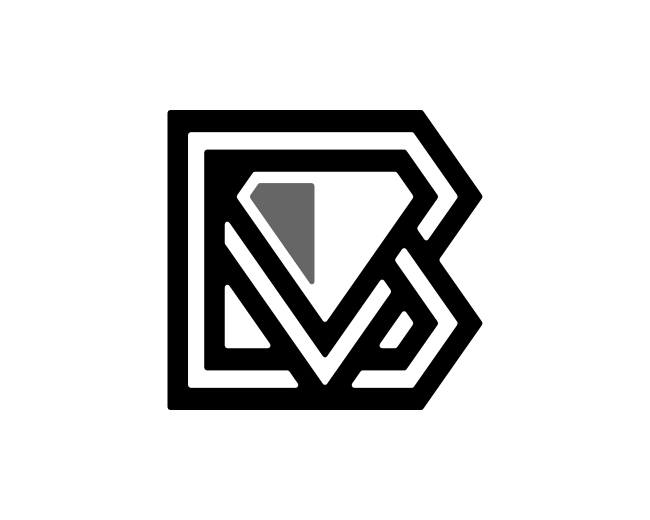 Letter B Diamond Gemstone Monogram Logo