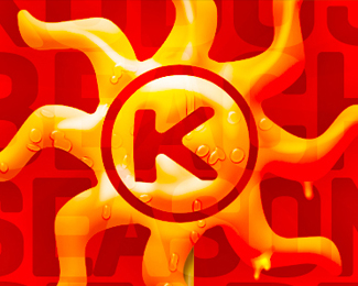 K sun & ice cream, logo design treatment