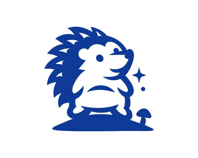 Cute Mushroom Hedgehog Nature Logo