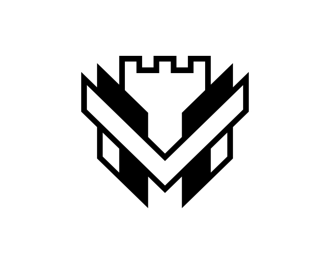 Letter MV Castle Logo