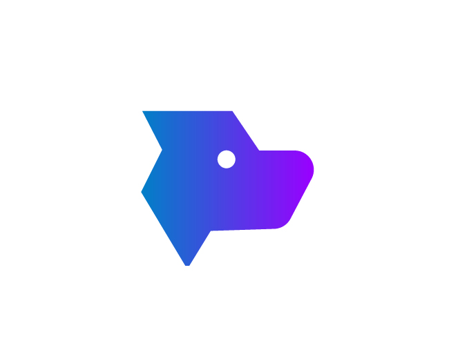 Geometric Dog Head Logo Design for Pet Brand